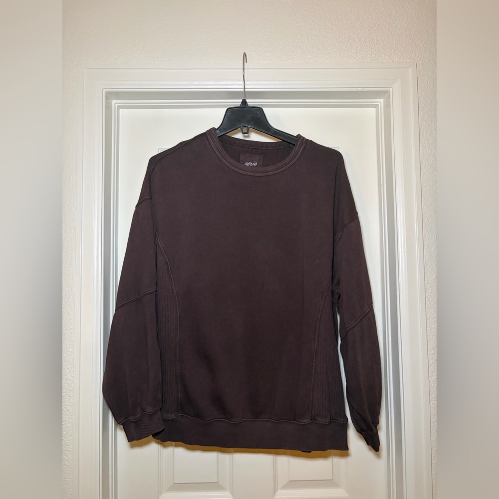 aerie Brown Crewneck Sweatshirt